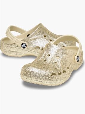 CROCS Kids Glitter Classic Clog in Shimmering Gold